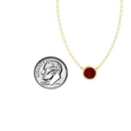 Round Ruby 14K Yellow Gold Pendant