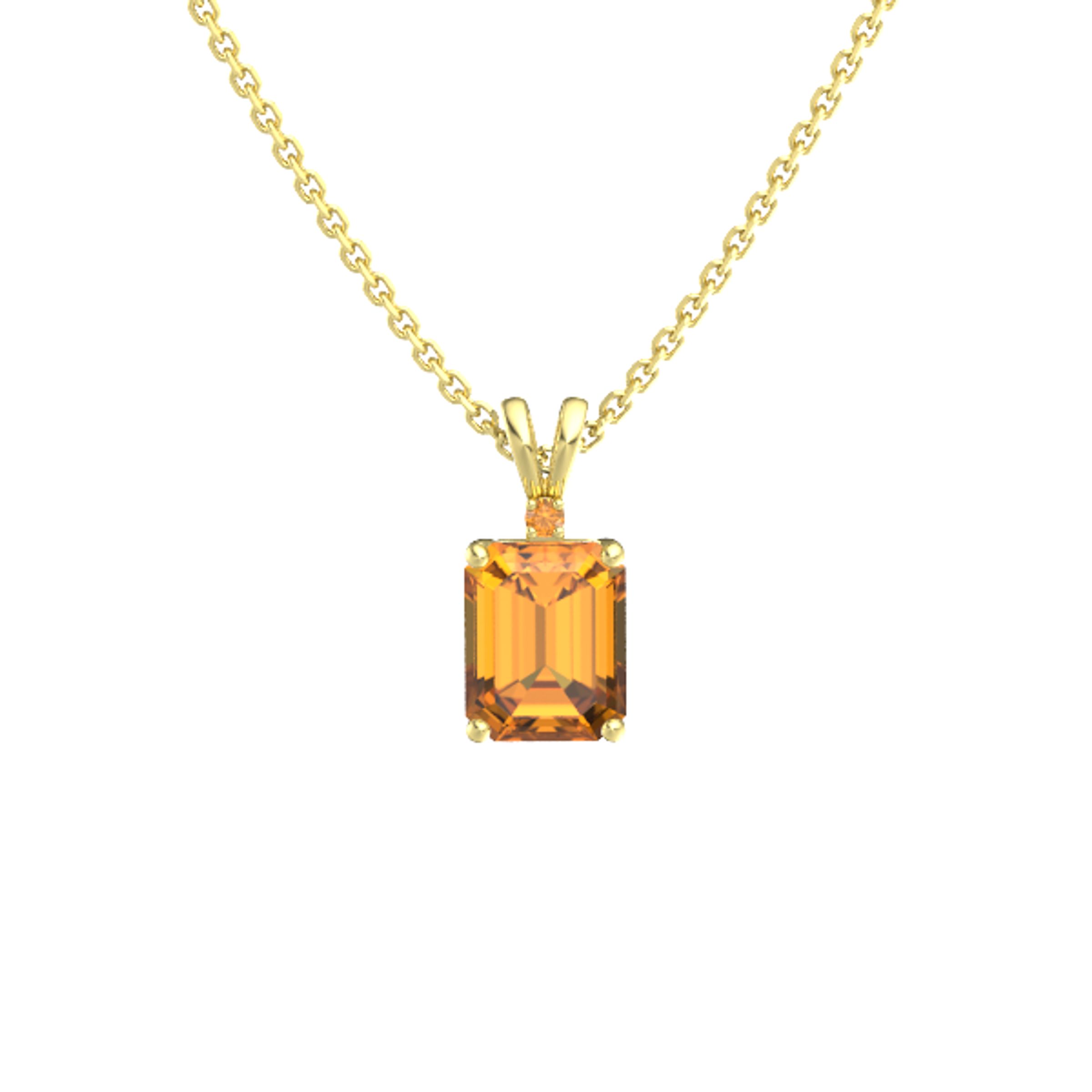 Emerald Citrine 14K Yellow Gold Pendant 