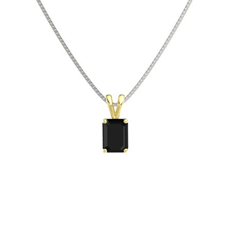 Emerald Black Onyx 14k Yellow Gold Pendant Cut Solitaire 8mm Gem Gemvara - Emerald Cut Pendant Gold Emerald Black Onyx 14k Yellow Gold Pendant Cut Solitaire 8mm Gem Gemvara - Emerald Cut Pendant Gold