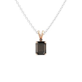 CS-DB Pendants 0.6 ct Square-Cut Smoky Quartz Silver Necklaces CS-DB Pendants 0.6 ct Square-Cut Smoky Quartz Silver Necklaces
