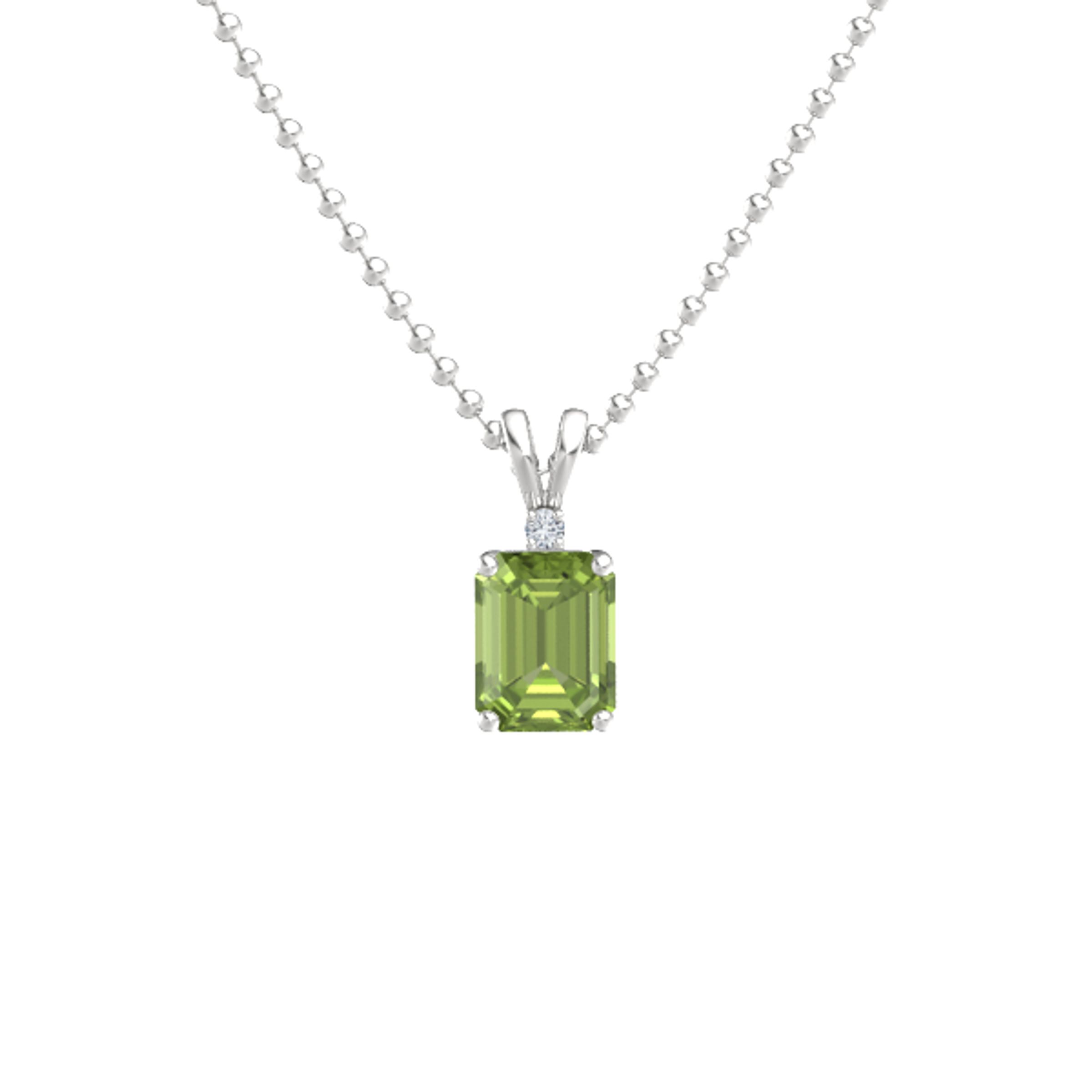 Emerald Peridot Sterling Silver Pendant 