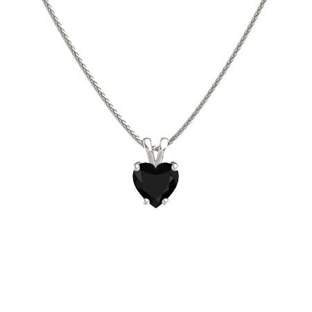 Heart Black Onyx 14k White Gold Pendant Cut Solitaire 8mm Gem Gemvara - Heart Shaped Stone Pendant Heart Black Onyx 14k White Gold Pendant Cut Solitaire 8mm Gem Gemvara - Heart Shaped Stone Pendant