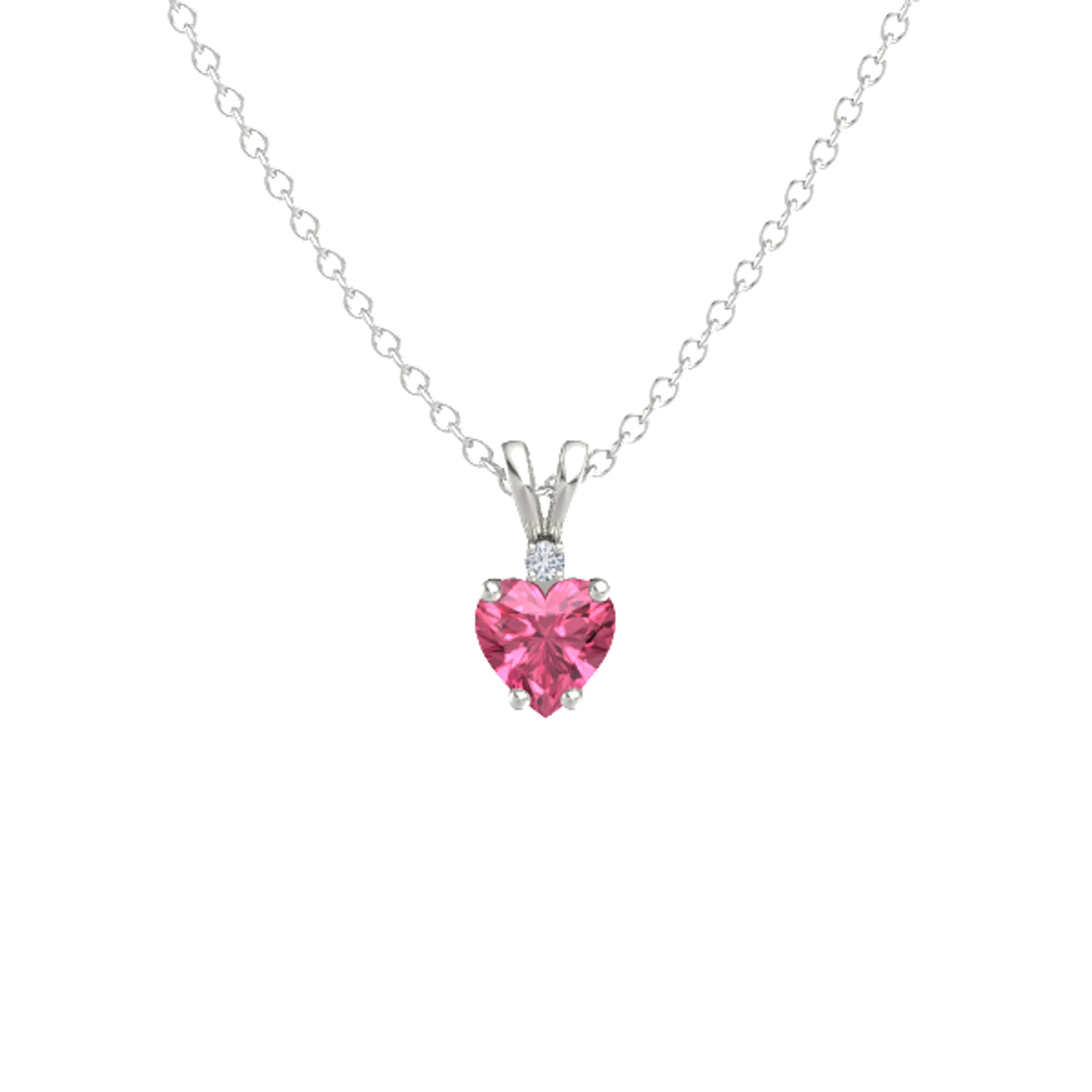 Heart-Cut Solitaire Pendant with Accent 
