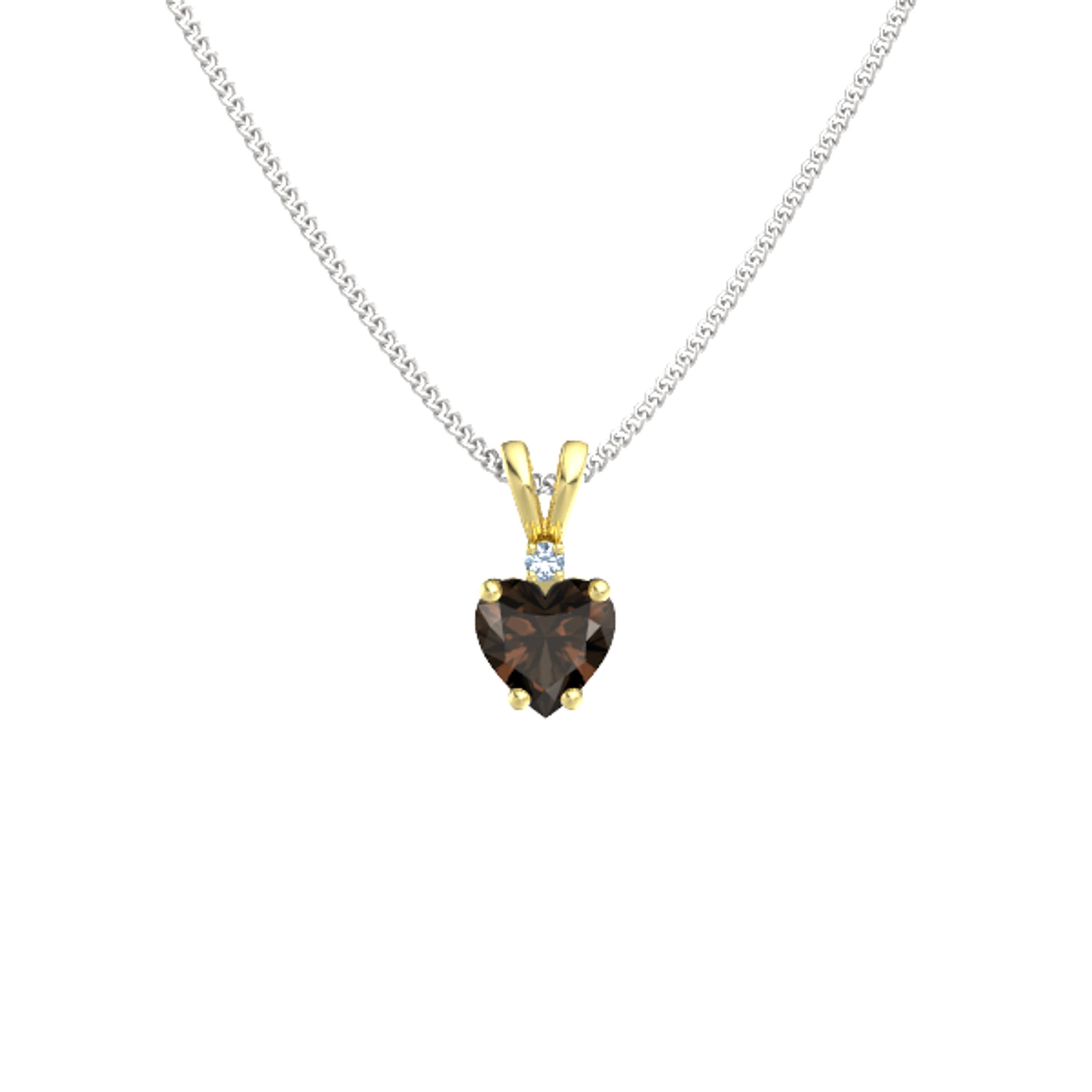 14kt Gold Smoky Quartz 5mm Heart Solitaire Pendant 14kt Gold Smoky Quartz 5mm Heart Solitaire Pendant