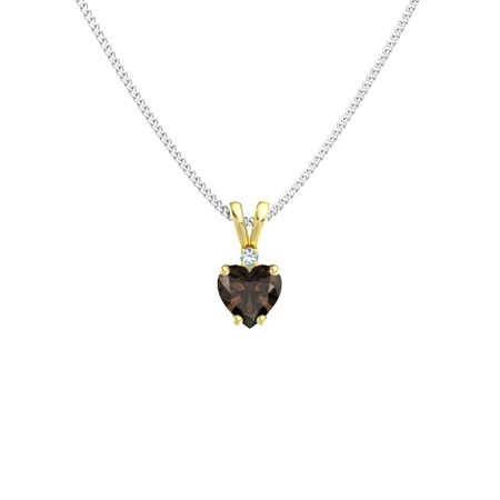 14kt Gold Smoky Quartz 5mm Heart Solitaire Pendant 14kt Gold Smoky Quartz 5mm Heart Solitaire Pendant