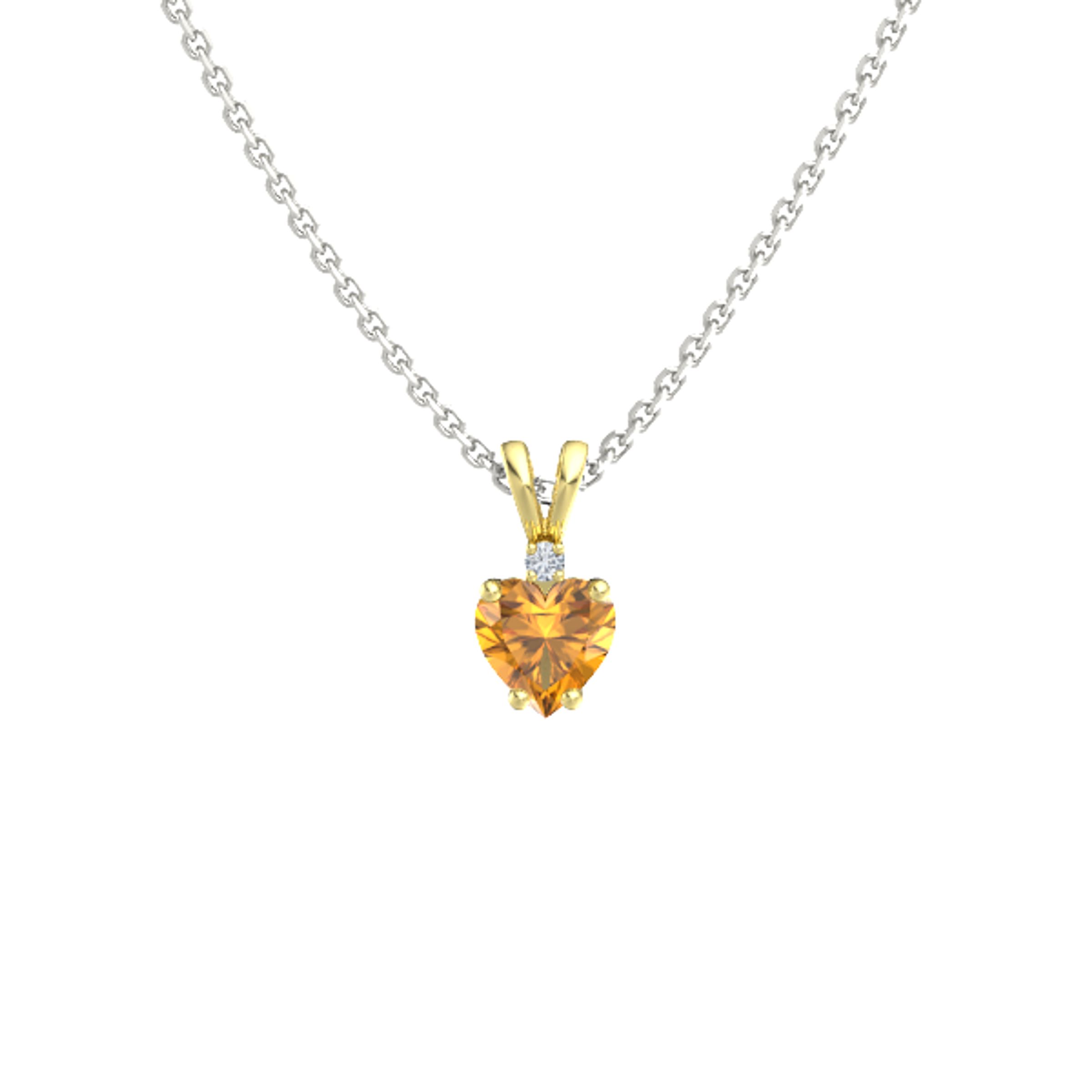 Heart Citrine 18K Yellow Gold Pendant 