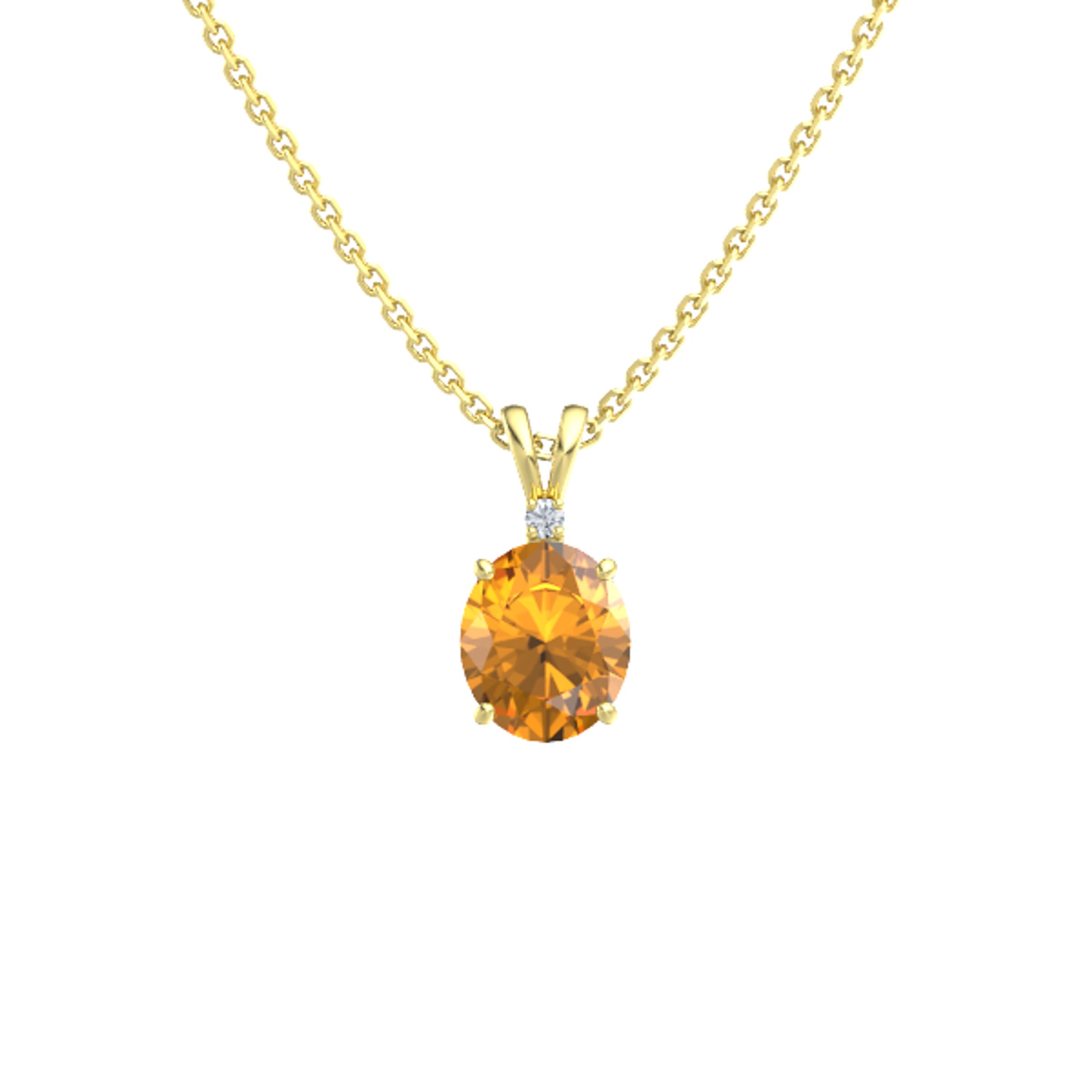 Oval Citrine 14K Yellow Gold Pendant 