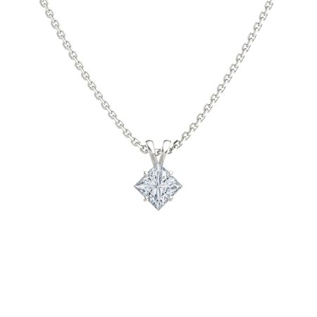 Princess Diamond 14K White Gold Pendant 