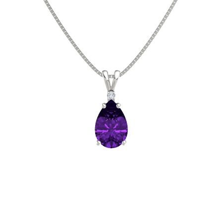 Pear-Cut Solitaire Pendant with Accent 
