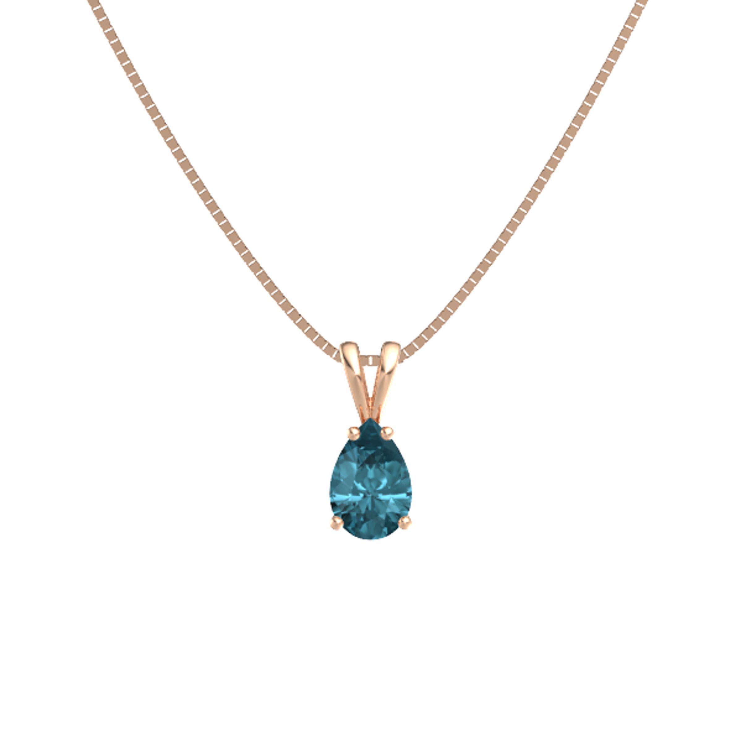 Pear London Blue Topaz 14K Rose Gold 