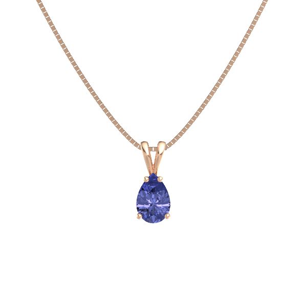 Pear Tanzanite 14K Rose Gold Pendant 