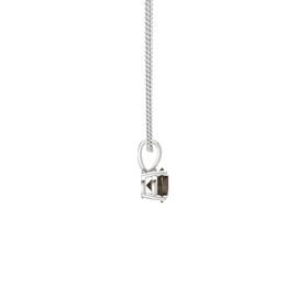 CS-DB Pendants 0.6 ct Square-Cut Smoky Quartz Silver Necklaces CS-DB Pendants 0.6 ct Square-Cut Smoky Quartz Silver Necklaces