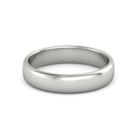 Wellingsale 14k White Gold Polished Satin 5MM Rounded Edge Classic Fit Wedding Band Ring Wellingsale 14k White Gold Polished Satin 5MM Rounded Edge Classic Fit Wedding Band Ring