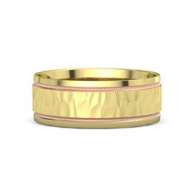 Men&rsquo;s Textured Ridge Two-Tone Band, 8MM