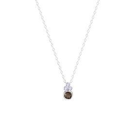 CS-DB Pendants 0.6 ct Square-Cut Smoky Quartz Silver Necklaces CS-DB Pendants 0.6 ct Square-Cut Smoky Quartz Silver Necklaces