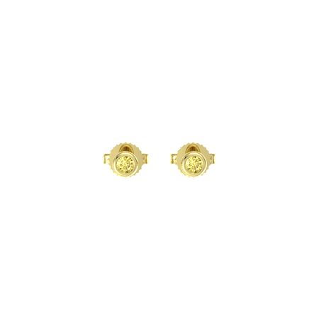 Stud Earrings Round Yellow Shire 14k Gold Earring Stud Earrings Round Yellow Shire 14k Gold Earring