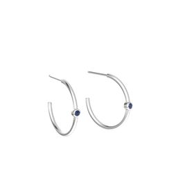 Single Stone Hoop Earrings