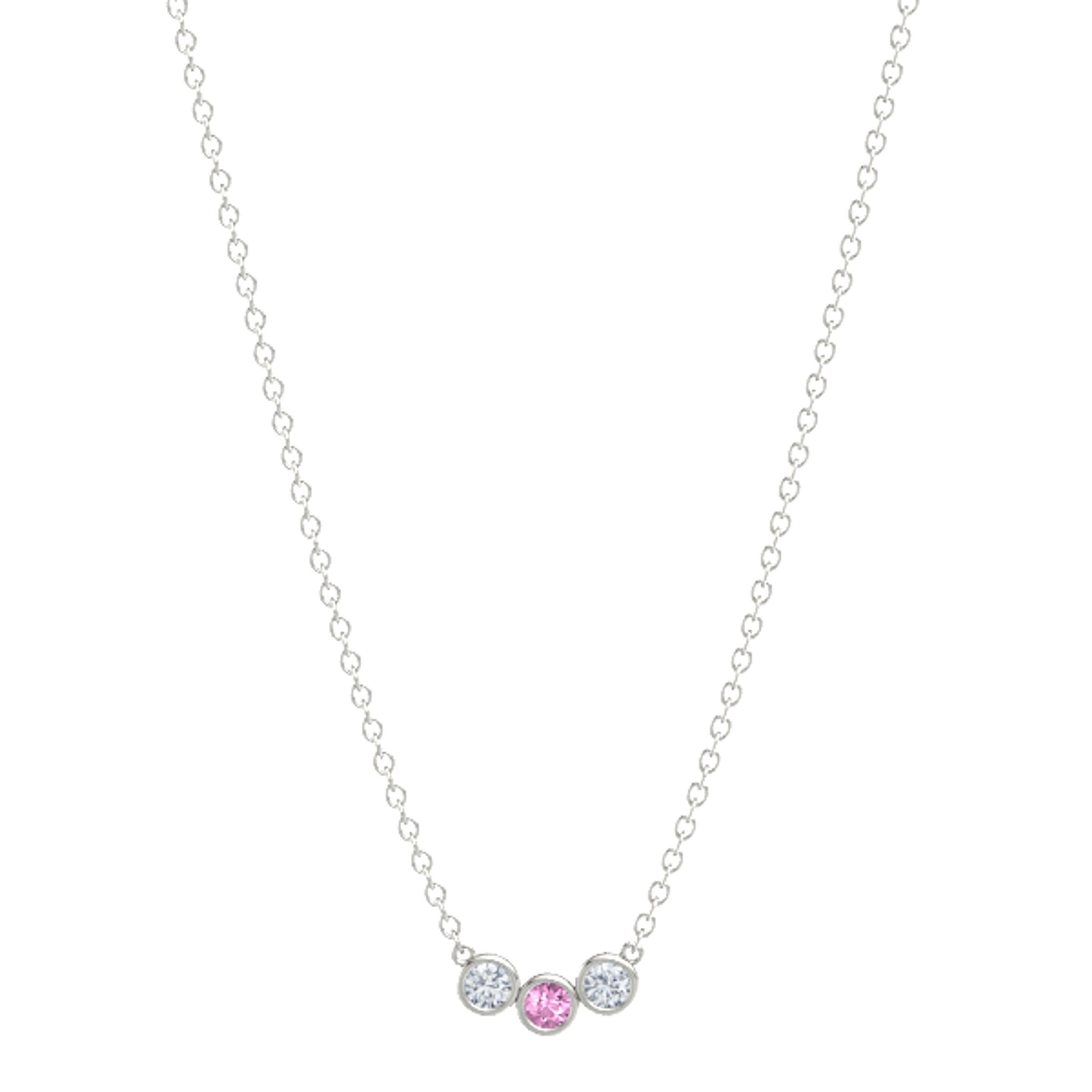 Pink Sapphire 14K White Gold Pendant 
