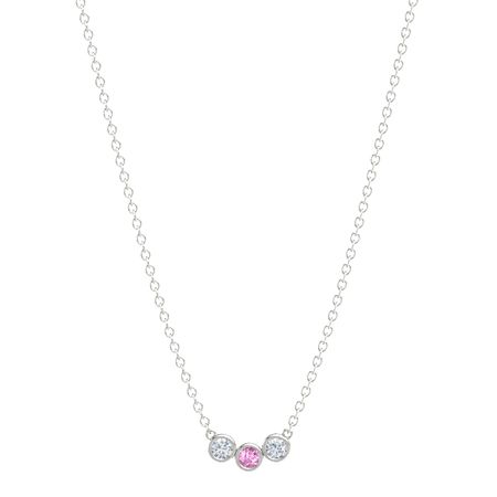 Pink Sapphire 14K White Gold Pendant 