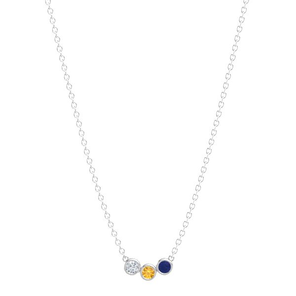 Round Citrine Sterling Silver Pendant 