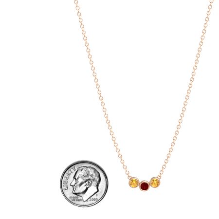 Round Ruby 14K Rose Gold Pendant with 