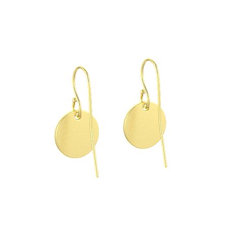 gold disc earrings drop
