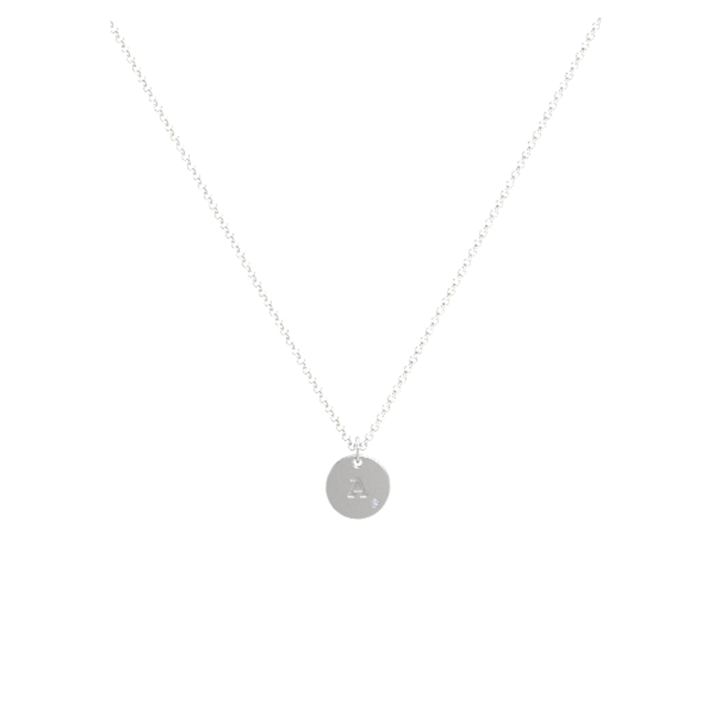 Round Diamond 14K White Gold Pendant 