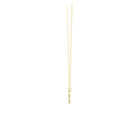 Initial Gem Disc Necklace - Round Emerald 14K Yellow Gold Pendant Initial Gem Disc Necklace - Round Emerald 14K Yellow Gold Pendant
