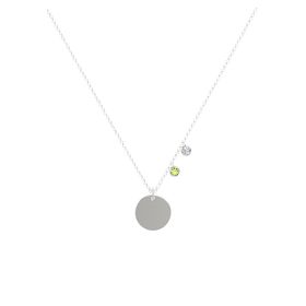 Double Gem Disc Necklace