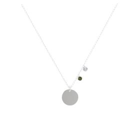 Double Gem Disc Necklace