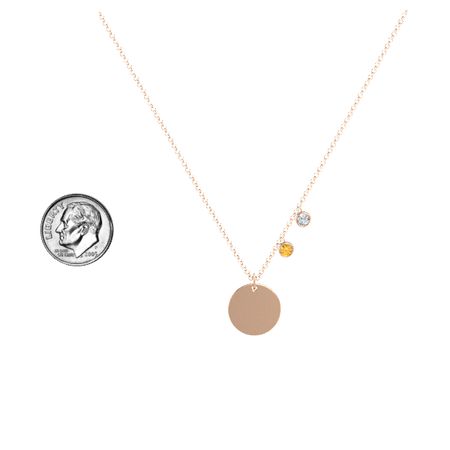Double Gem Disc Necklace