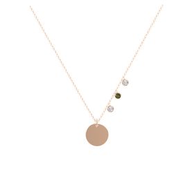 Triple Gem Disc Necklace