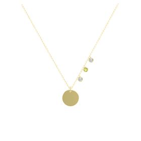 Triple Gem Disc Necklace