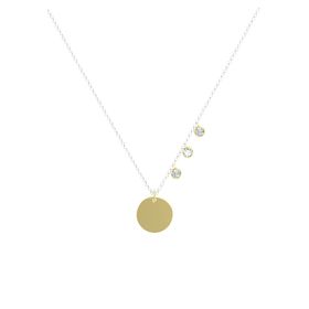 Triple Gem Disc Necklace