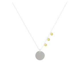Triple Gem Disc Necklace