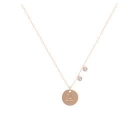 Initial Double Gem Disc Necklace