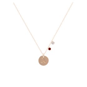 Initial Double Gem Disc Necklace
