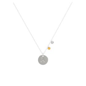 Initial Double Gem Disc Necklace