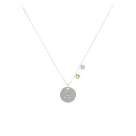 Initial Double Gem Disc Necklace