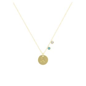 Initial Double Gem Disc Necklace