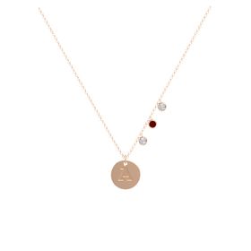 Initial Triple Gem Disc Necklace