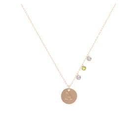 Initial Triple Gem Disc Necklace