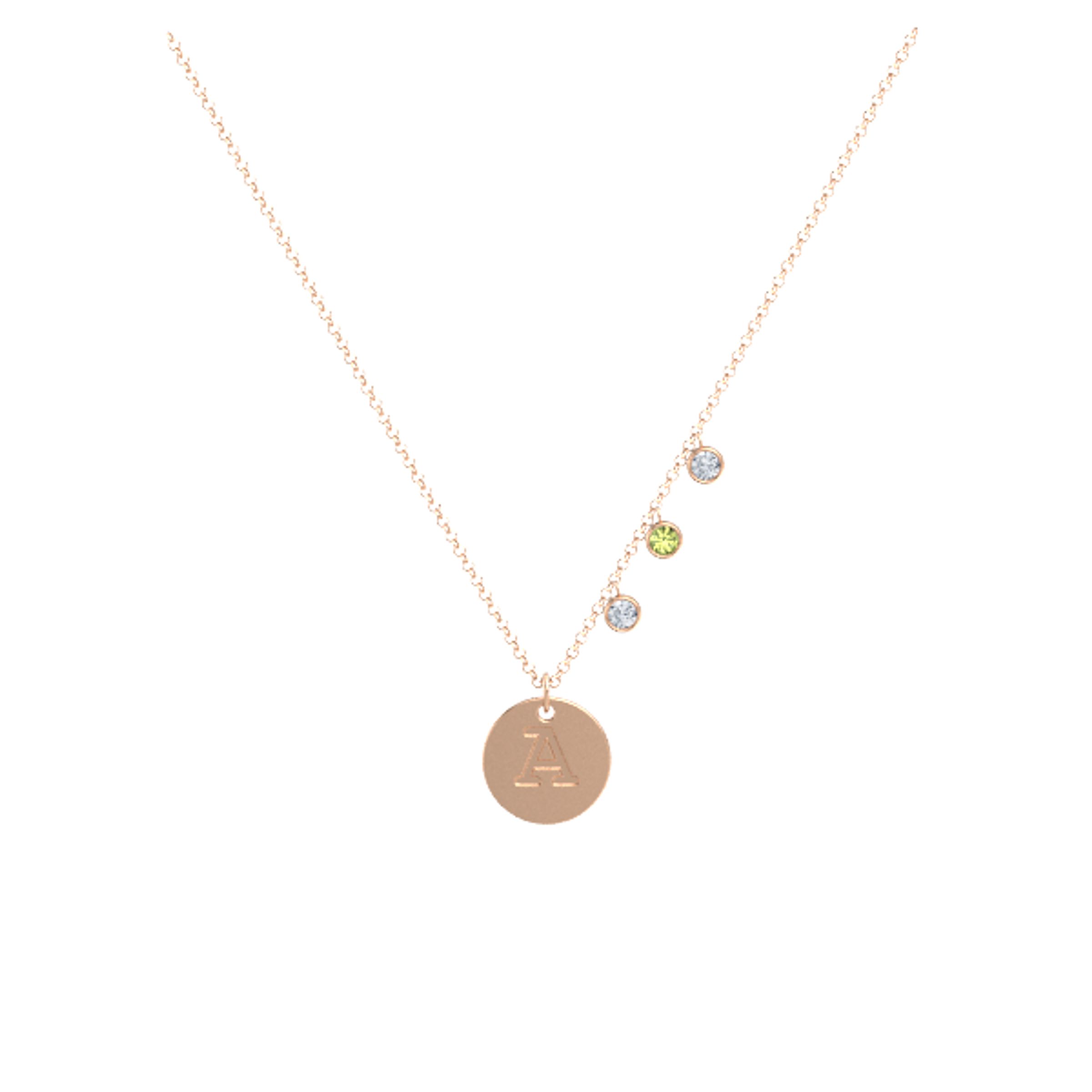 Round Peridot 14K Rose Gold Pendant 