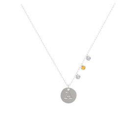 Initial Triple Gem Disc Necklace