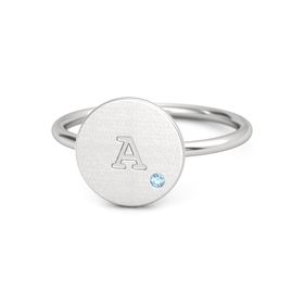 Initial Gem Disc Ring