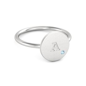 Initial Gem Disc Ring
