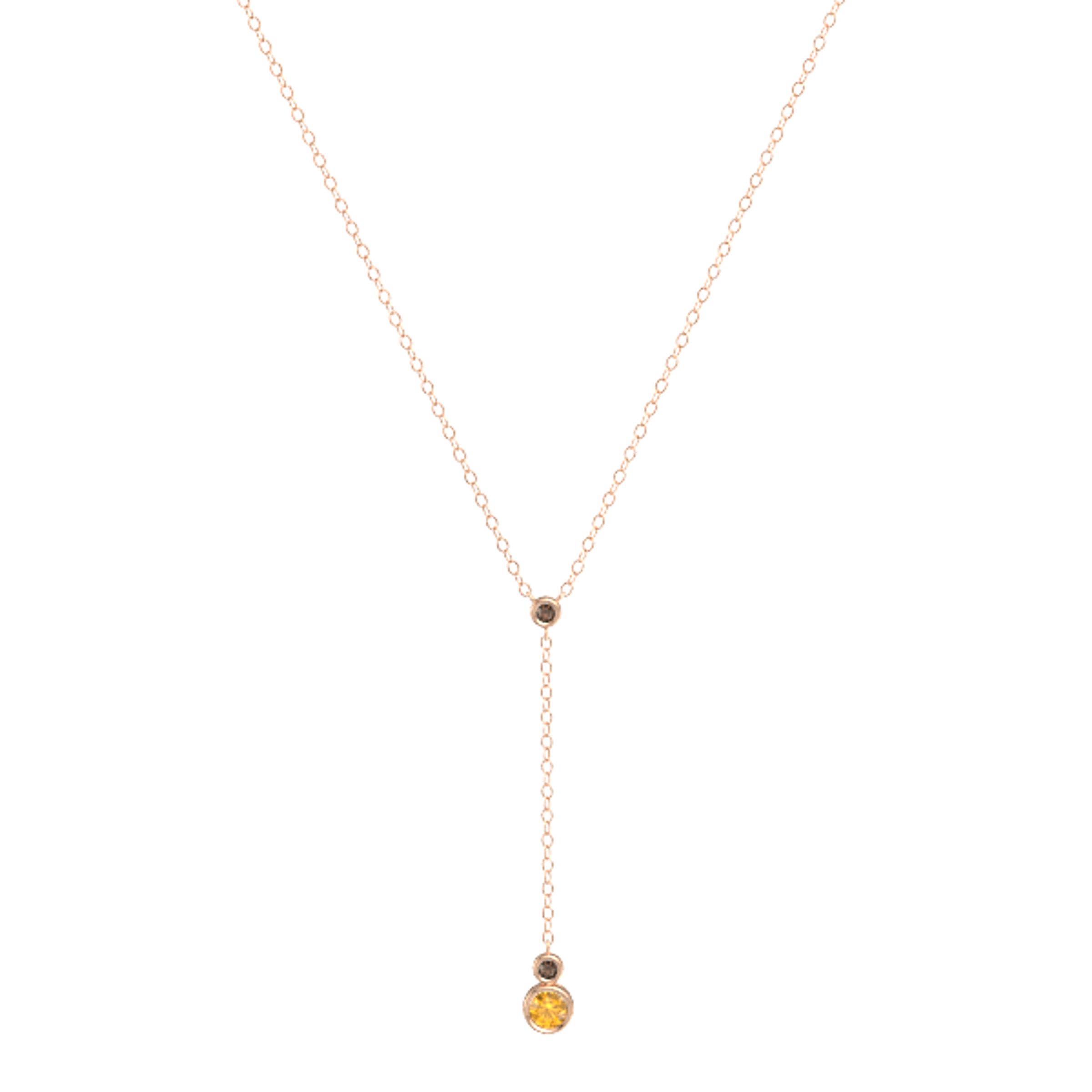 Round Citrine 14K Rose Gold Pendant 