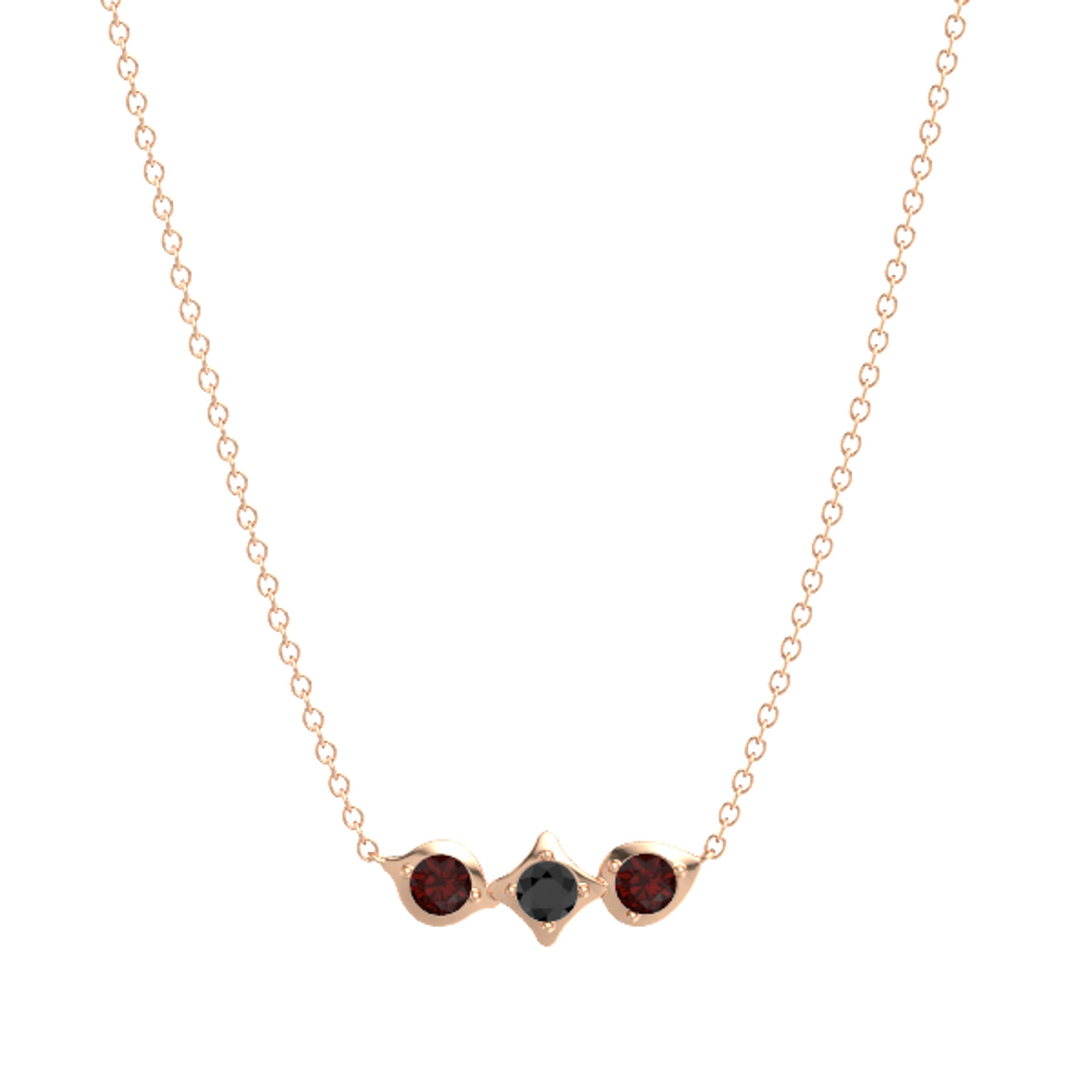 Eclipse Three Charm Bar Necklace 