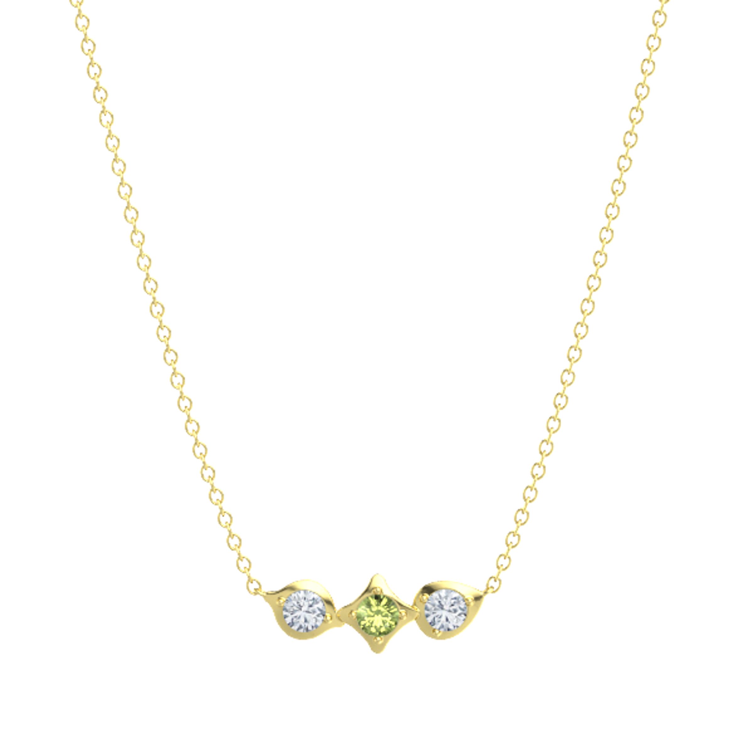 Round Peridot 10K Yellow Gold Pendant 