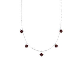 Red Garnet Sterling Silver Pendant 